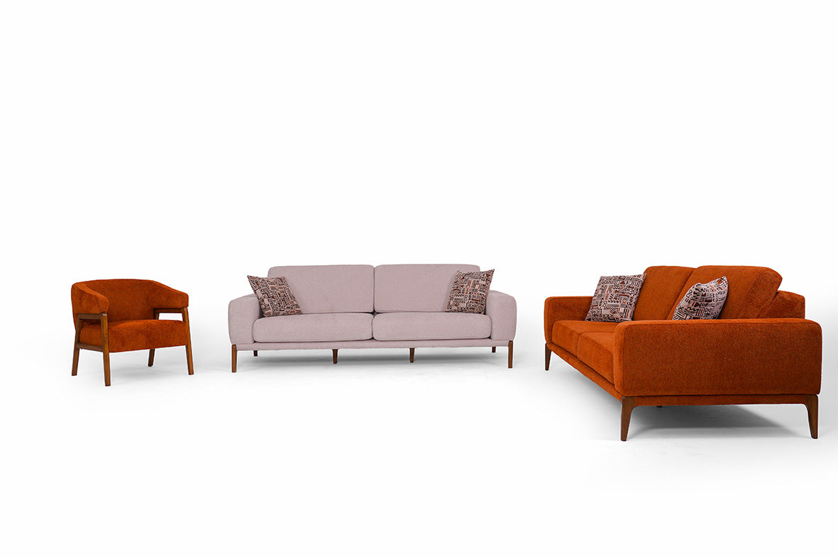 Angora-Sofa-Set (3 Betten + 3 + Sessel)