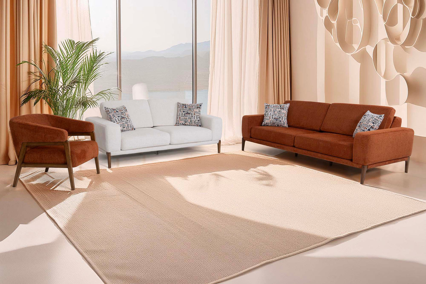 Angora Sofa Set (3 Beds + 2 + Armchair)