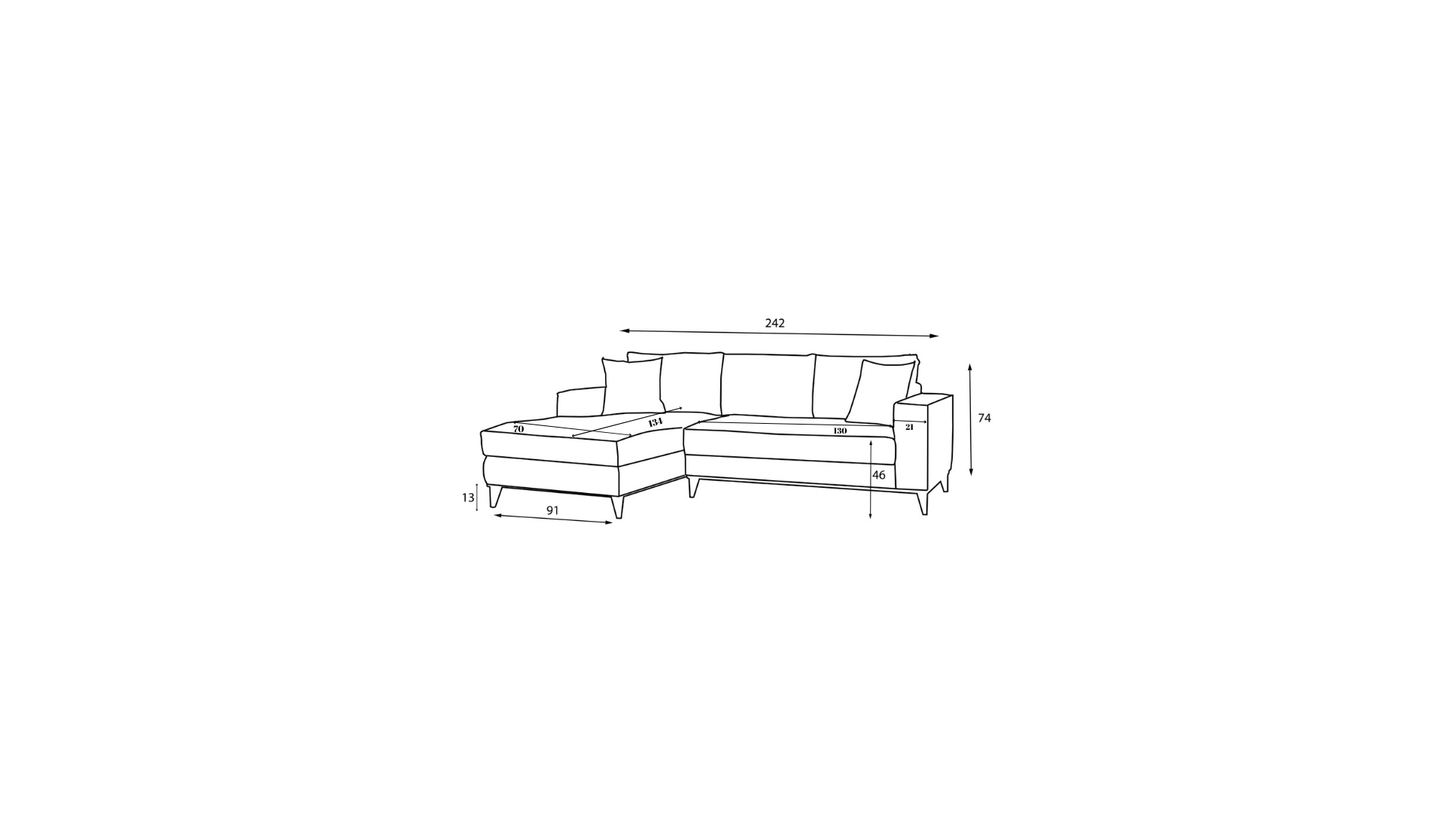 Linda Corner Sofa Paw Friendly (With Bed and Base)