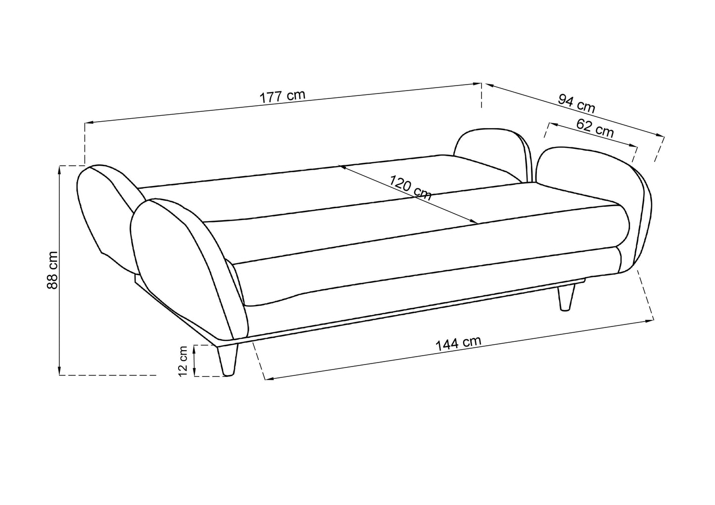 Anatolia Two-Seater Sofa (With Bed)